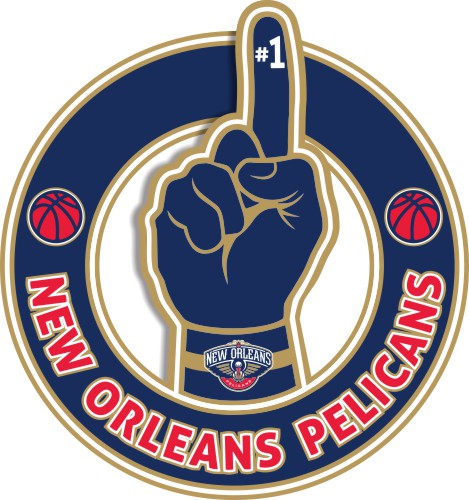 Number One Hand New Orleans Pelicans logo vinyl decal